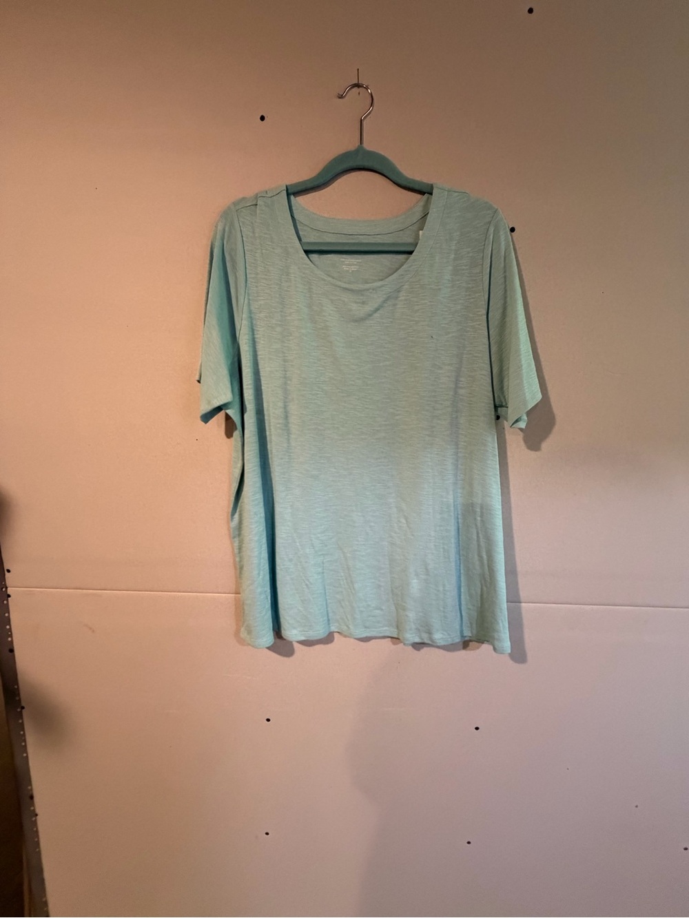 J. Jill Light Aqua Scoop Neck Short Sleeve Tee